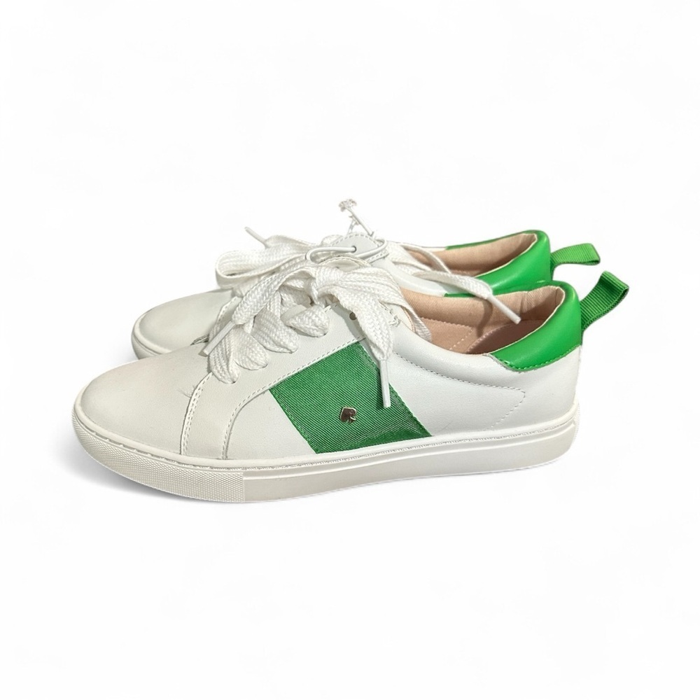 Kate Spade New York Adorn Sneakers Optic White / Fresh Green Women’s Size 6 1/2 - Picture 2 of 5